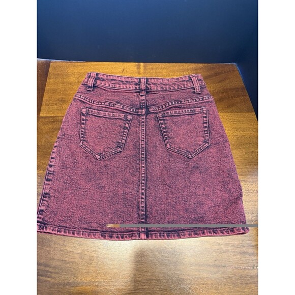 Hot Topic Red Wash Zip  Skirt  Size XS - Picture 4 of 8